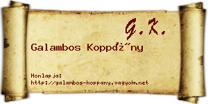 Galambos Koppány névjegykártya